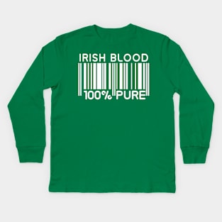 Irish Blood [white on green] Kids Long Sleeve T-Shirt